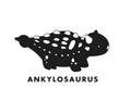 Ankylosaurs isolated vector Silhouettes Royalty Free Stock Photo