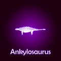 ankylosaurs outline . Elements of dinosaurs illustration in neon style icon. Signs and symbols can be used for web, logo, Royalty Free Stock Photo