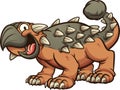 Happy smiling cartoon ankylosaurus dinosaur