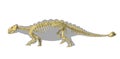 Ankylosaurus dinosaurus silhouette, with full skeleton superimposed. Royalty Free Stock Photo