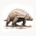 Ankylosaurus Full Body Stamp - White Background