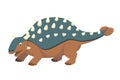 Ankylosaurus vector illustration in cartoon style for kids.