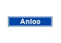 Anloo isolated Dutch place name sign. City sign from the Netherlands.