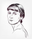 Anna Akhmatova Andreyevna Gorenko vector sketch illustration