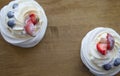 Anna Pavlova cake meringue with fruit