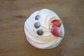 Anna Pavlova cake meringue with fruit