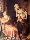 Anna and Blind Tobit, also called Blind Tobit and His Wife, is c. Oil painting from 1630 by Dutch Golden Age painter Rembrandt Royalty Free Stock Photo