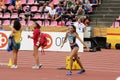 ANNA HALL USA, american track and field athlete on heptathlon event in the IAAF World U20 Royalty Free Stock Photo