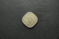 2 Anna Indian coin dated 1947 India, Back view, King George