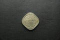 2 Anna Indian coin dated 1947 India, Front view, King George