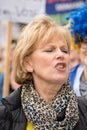 Anna Soubry MP at the `Put It To The People` protest demonstration. Royalty Free Stock Photo