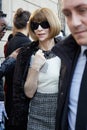 Anna Wintour, American Vogue editor after Tod`s fashion show, Milan Fashion Week street style on February 24