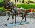 Annabelle, a bronze cast carousel horse, located at the world famous Butchart Garden.