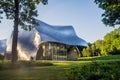 Horizontal view of the iconic Fisher Center at Bard at Bard College. Concert hall