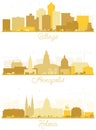 Annapolis Maryland, Helena and Billings Montana City Skyline Silhouette Set