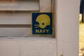 A close up isolated window sticker of United States Naval Academy Football Team