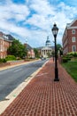 Lantern on the street in front of the capitol in Annapolis Royalty Free Stock Photo