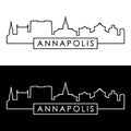 Annapolis skyline. Linear style. Royalty Free Stock Photo