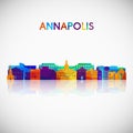 Annapolis skyline silhouette in colorful geometric style. Royalty Free Stock Photo