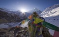 Annapurna base camp with view on machhapuchhre Royalty Free Stock Photo