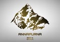 Vector illustration of bronze Mt. Annapurna