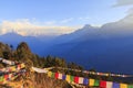 Annapurna and Himalaya mountain in sunrise, Poonhill, Nepal Royalty Free Stock Photo