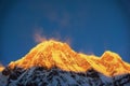 Annapurna I 8,091m at sunrise from Annapurna base camp ,Nepal. Royalty Free Stock Photo