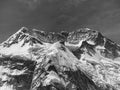 Annapurna II and IV scenery black and white Royalty Free Stock Photo