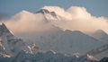 Annapurna massif in the Humalayas covered in snow and ice in north-central Nepal Asia Royalty Free Stock Photo