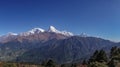 Annapurna Mountain Range in the Himalayas in Nepal. View from Poon Hill Royalty Free Stock Photo