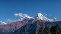 Annapurna Mountain Range in the Himalayas in Nepal. View from Poon Hill Royalty Free Stock Photo