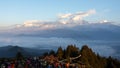 Annapurna, Nepal - November 14, 2018: Tourists meeting the dawn on Poon Hill 3210 m. It`s the famous view point in Gorepani Royalty Free Stock Photo