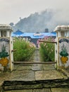 Ghorepani Poon Hill Medical centre gate and welcome sign