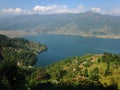 The Annapurna Range and Phewa Lake, Pokhara Royalty Free Stock Photo