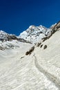 Annapurna South, Annapurna Range, Himalaya Mountain Range, Nepal Royalty Free Stock Photo