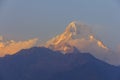 Annapurna mountain range in sunset, from Gorepani, Nepal Royalty Free Stock Photo
