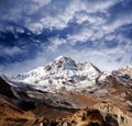 Annapurna South peak in Nepal Himalaya Royalty Free Stock Photo