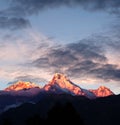 Annapurna South range - view from Poon Hill, Nepal Royalty Free Stock Photo