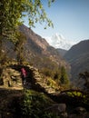 Annapurna woman trekking