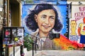 Anne Frank Center famous graffiti murals, Berlin, Germany