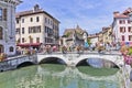 Annecy in Alps, Old city canal view, France Royalty Free Stock Photo