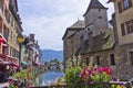 Annecy in Alps, Old city canal view, France Royalty Free Stock Photo