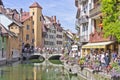 Annecy in Alps, Old city canal view, France Royalty Free Stock Photo