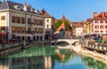 Palais de l\'isle, on the Thiou river, in Annecy, Haute-Savoie, France Royalty Free Stock Photo