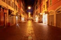 Street view of Annecy shopping centre at night Royalty Free Stock Photo