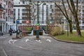 Entrance of a underground parking in france showing it is