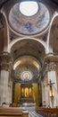 Large pamoramic view of interior of Eglise Notre Dame de Liesse. Annecy, Haute-Savoie, France