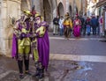 Disguised Couple - Annecy Venetian Carnival 2014 Royalty Free Stock Photo