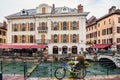 Annecy Old Town and Bicycle on Bridge