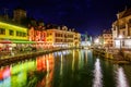 Annecy Old Town, Savoy, France, at night Royalty Free Stock Photo